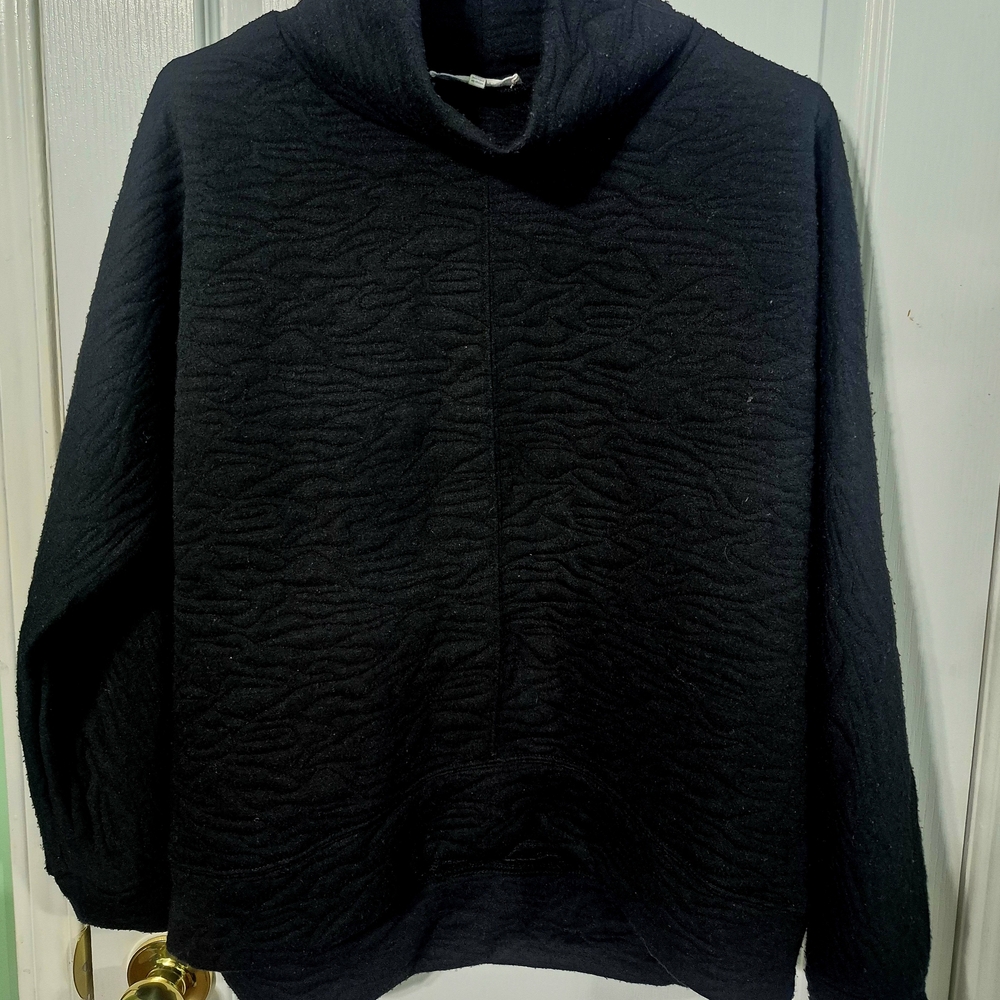 Workshop Republic Clothing Black Textured Turtleneck Sweater